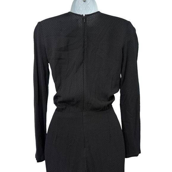 Reformation Black Ferris Textured Cut Out Tie Front Long Sleeve Jumpsuit size 0 - Picture 10 of 15